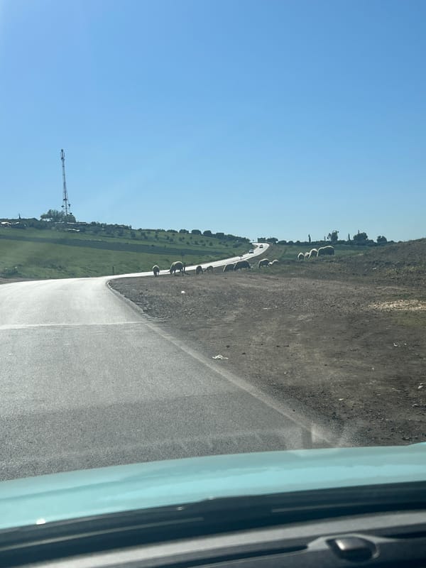 Vehicle journey documented through rural Moroccan countryside near Mrhassiyine