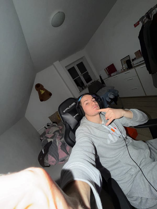 Young man takes casual selfie in Benningen, Germany