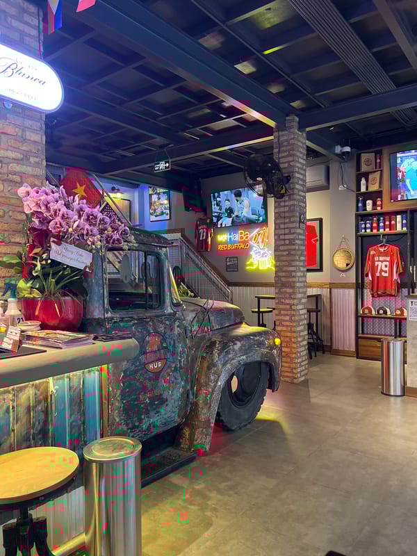 Sports bar interior documented in Bắc Nha Trang Vietnam