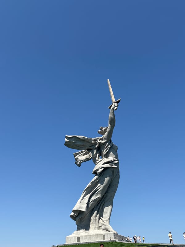 Two angles on Volgograd's Motherland Calls monument