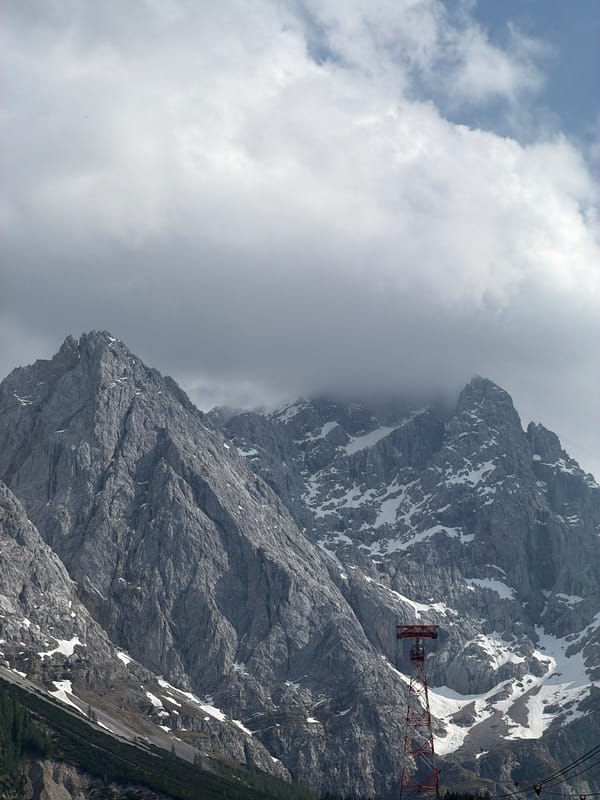 Mountain views documented in Grainau, Germany with cable infrastructure