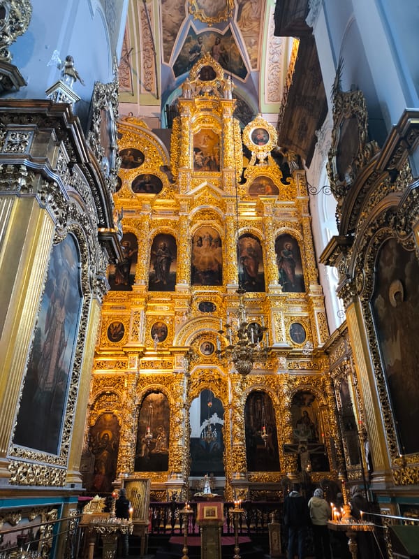 Ornate cathedral interior documented in Smolensk, Russia