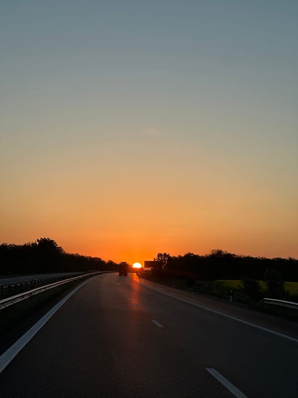 Dramatic sunrise captured on Bulgarian highway