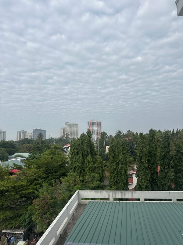 Rooftop view over Dar es Salaam on a cloudy day
