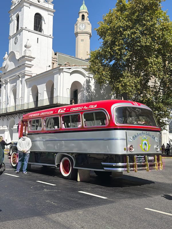 Vintage bus, ambulance spotted on Buenos Aires streets