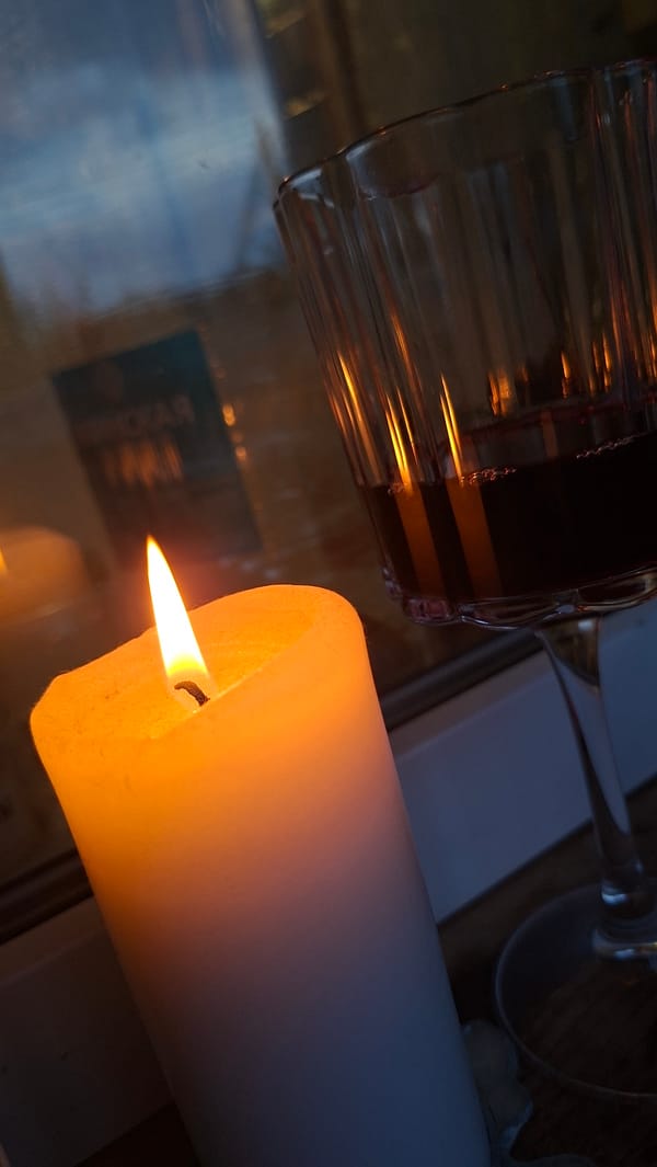 Couple enjoys candlelit evening with cats in rural Belarus