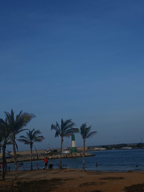 Evening beach scenes captured in Porlamar, Venezuela