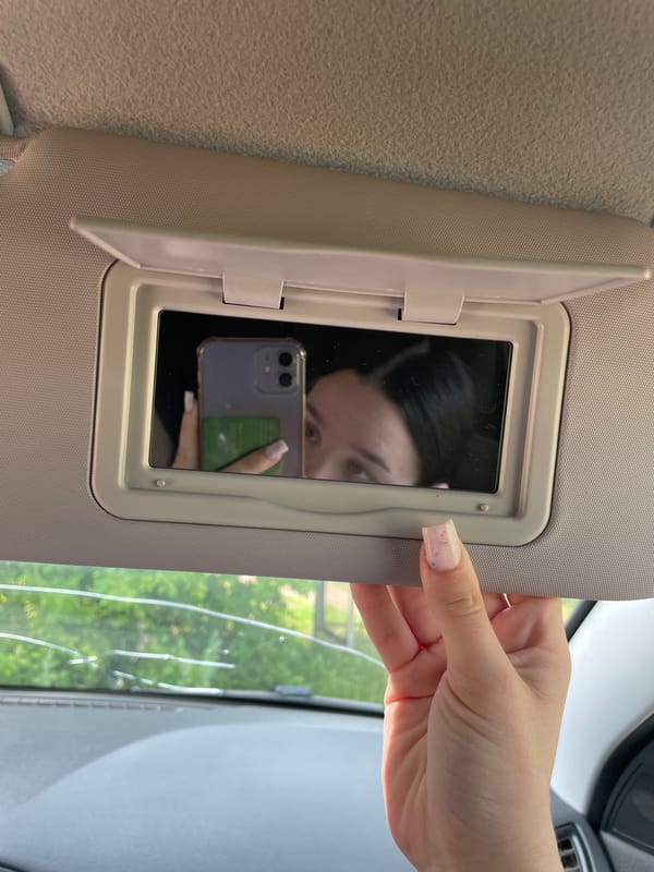 Car selfie session parked on a rural road in Nozhovka