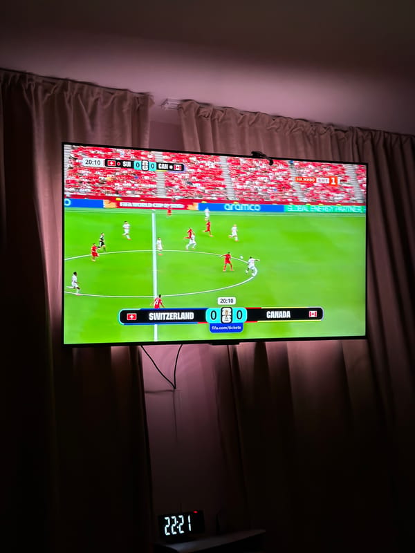Soccer on TV and historic cannons in Pleven, Bulgaria
