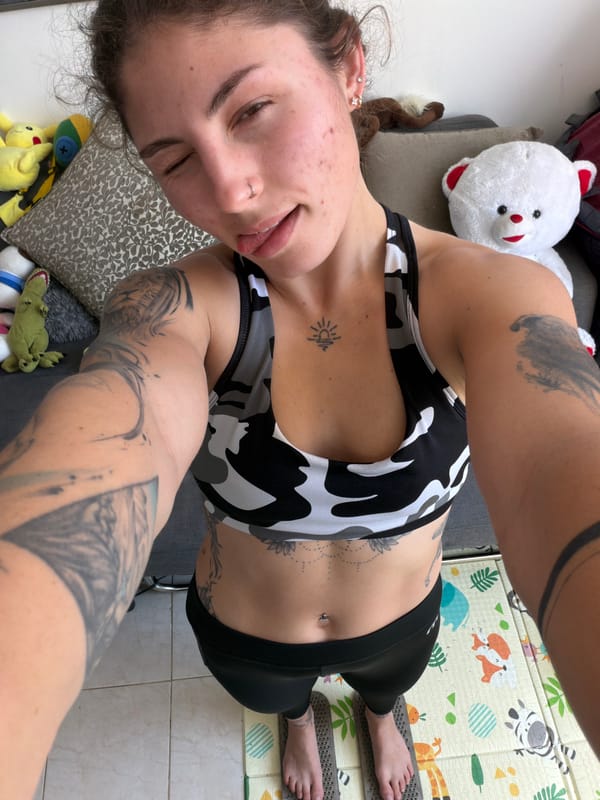 Woman documents home fitness routine in Kiryat Bialik