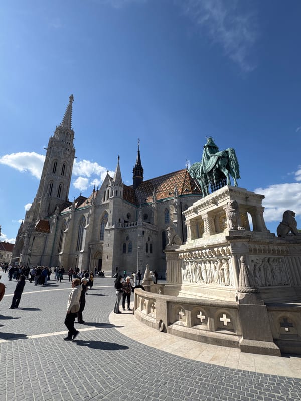 Tourist photographs captured at Budapest's Castle Hill landmarks