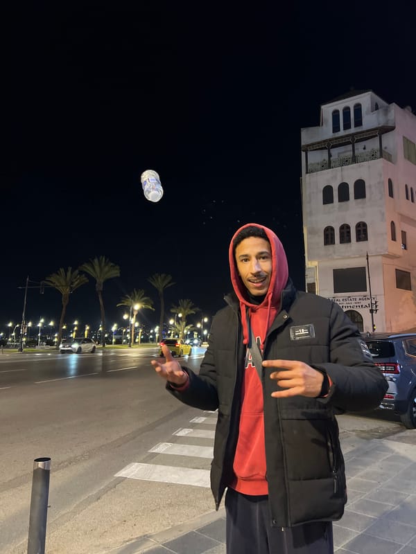 Nighttime street photography session documented in Tanger, Morocco