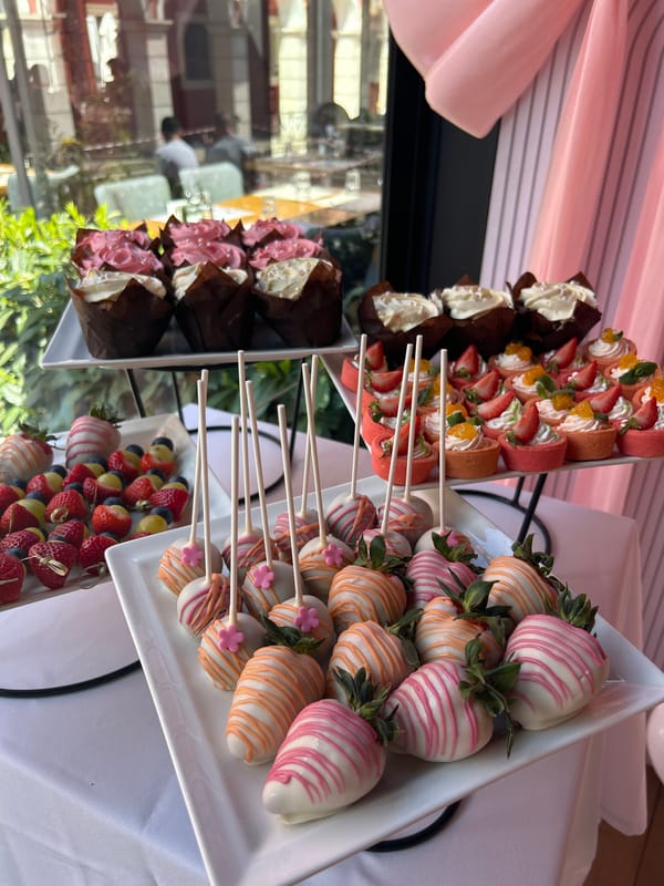 Elaborate dessert display documented at Plovdiv venue Saturday morning