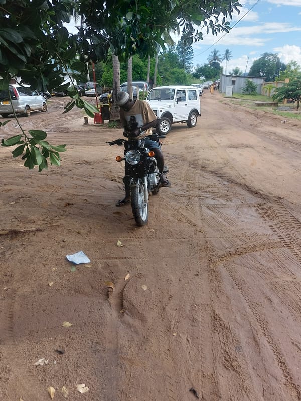 Daily life unfolds on Dar es-Salaam's muddy streets