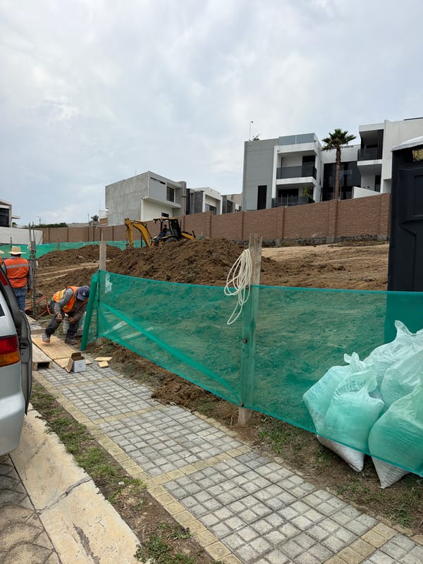 Construction work underway in Tlaxcalancingo, Mexico