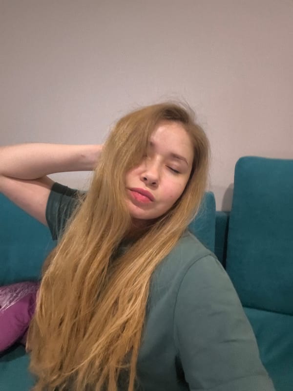Woman documents quiet evening at home in Kazan apartment