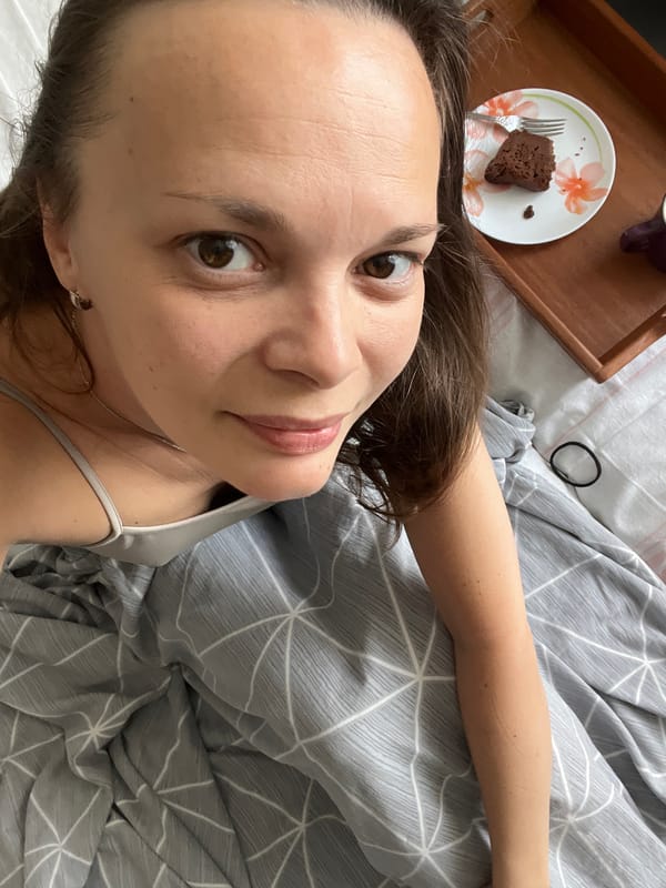 Coffee, cake, and a slow morning in bed