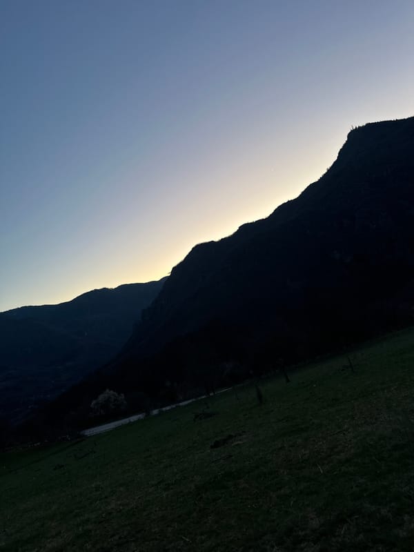 Mountain landscape observed near Devin, Bulgaria at sunset