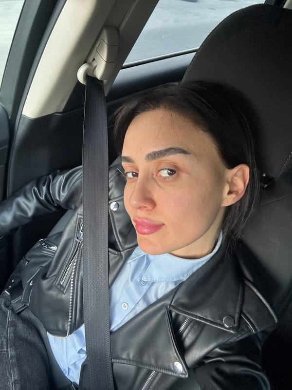 Person in leather jacket observed in vehicle in Tbilisi