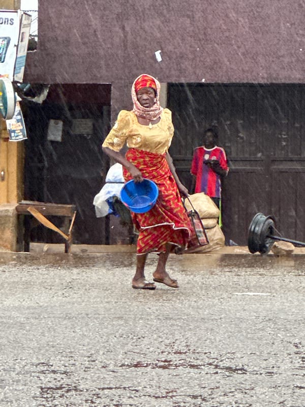 Rainy day street life in Bukuru, Nigeria