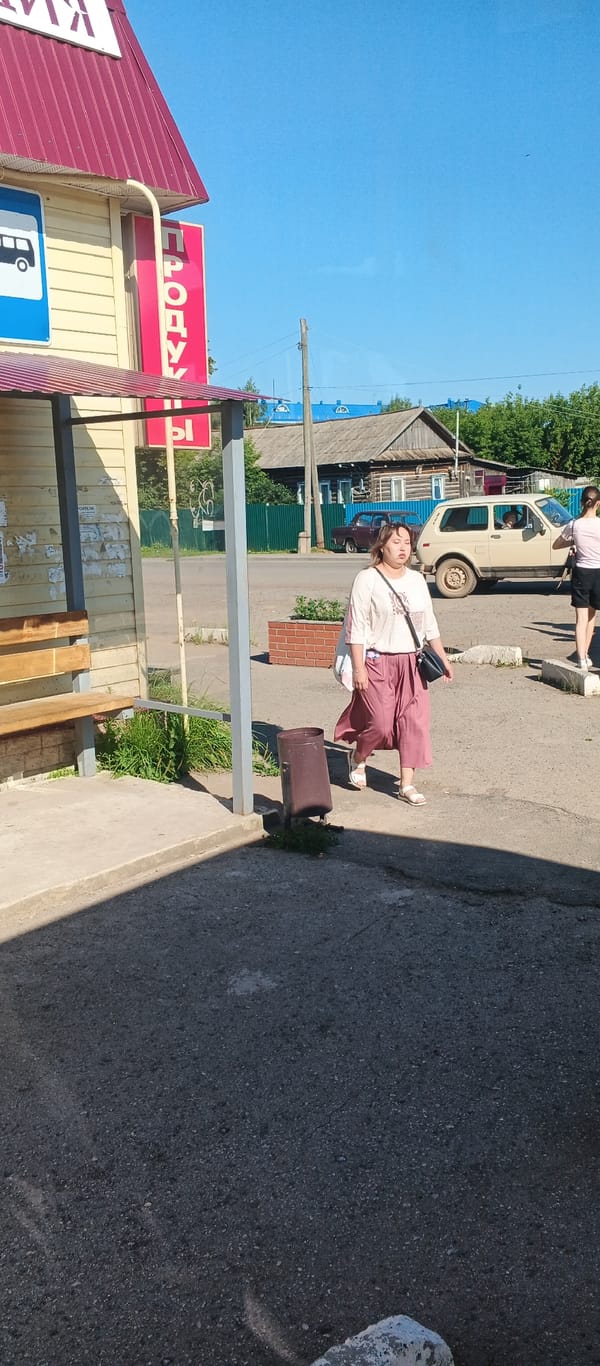 Everyday life in a small Russian village, July morning