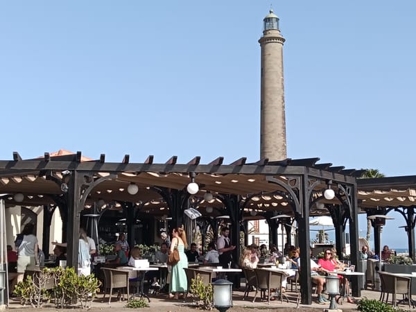 Afternoon leisure activities documented around Maspalomas Lighthouse, Spain