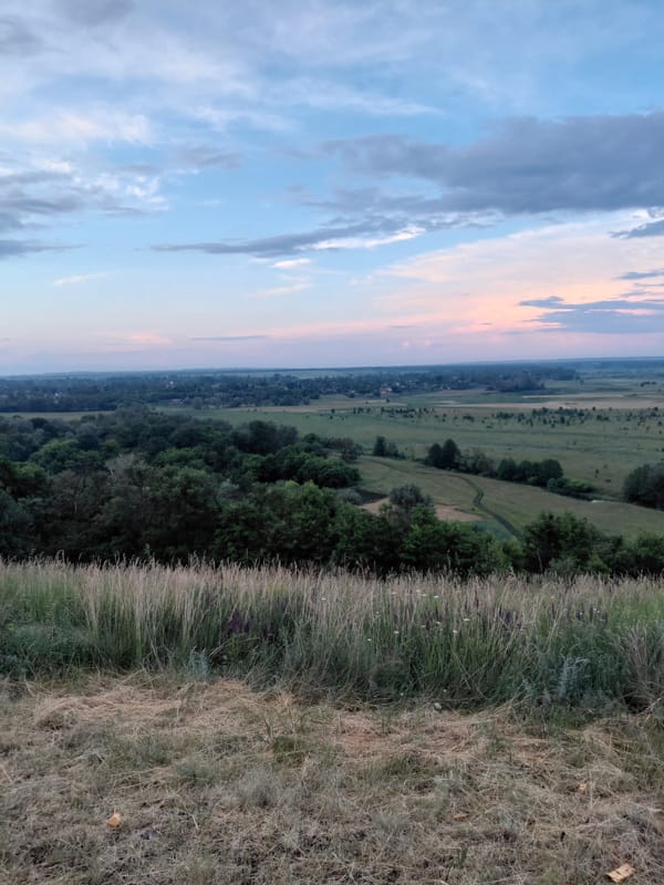 Witness documents twilight rural landscape in Ustyvytsia Ukraine