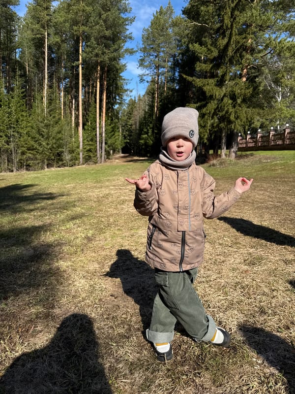 Family documents spring day activities in Адам, Russia