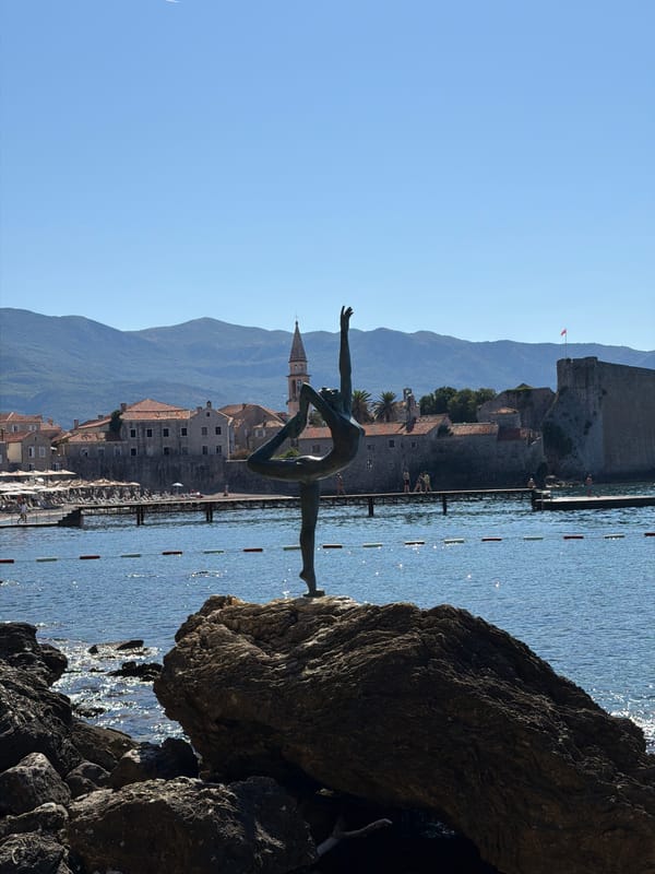 Summer morning along Budva's Adriatic waterfront