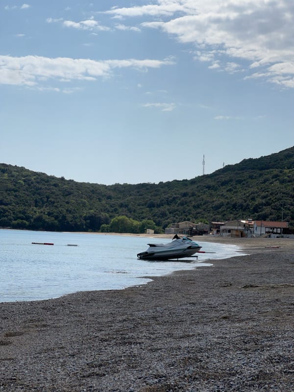 Coastal bay scene documented in Prijevor, Montenegro