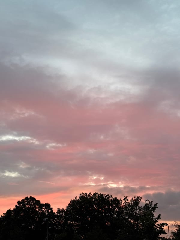 Midsummer twilight sky over Søborg's treetops