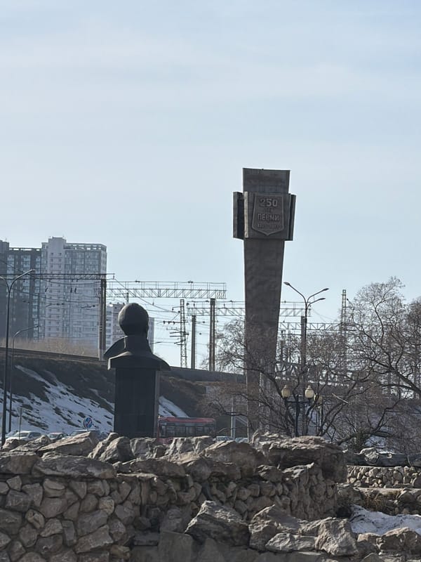Daily life scenes captured near Perm anniversary monument