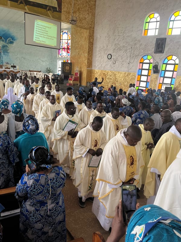 Church service in session at Vom, Nigeria