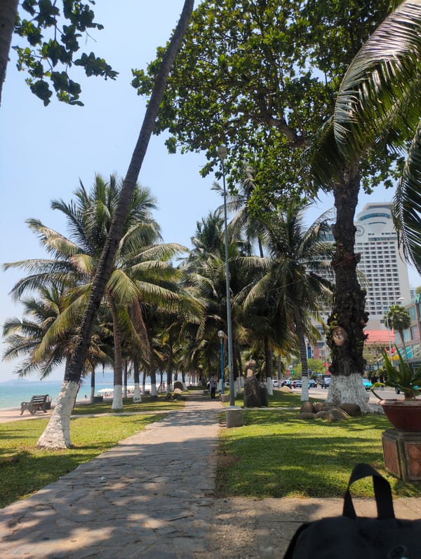 Early morning street documentation captured along Nha Trang beachfront