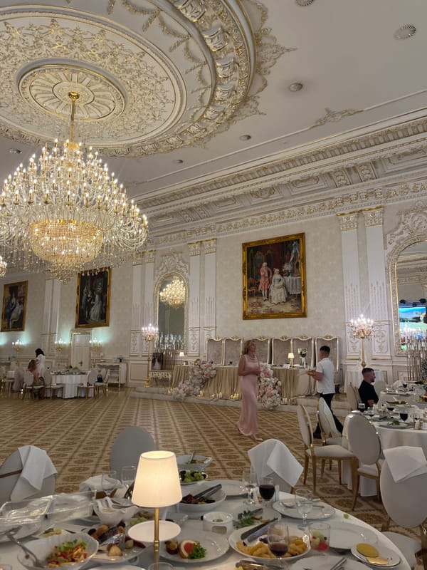 Wedding day at a decorated hotel venue in Dubivtsi, Ukraine