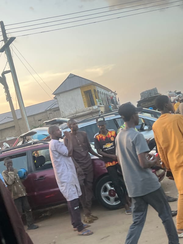 Evening markets bustle under sunset in northern Nigeria