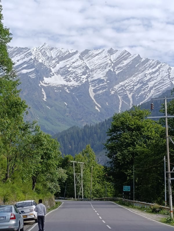 Solang Valley in June: roads, peaks, rivers, and a waterfall