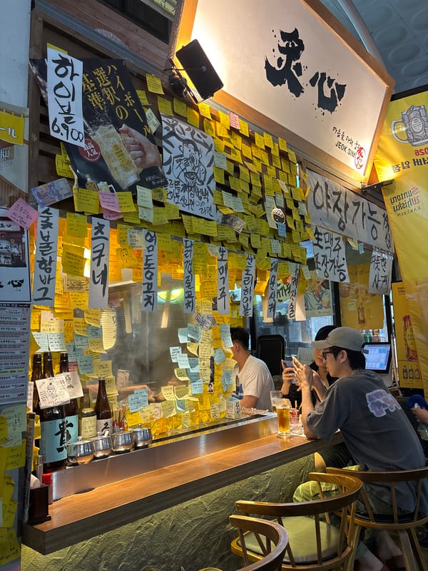 Rainy night in Seogwipo's markets, streets, and eateries