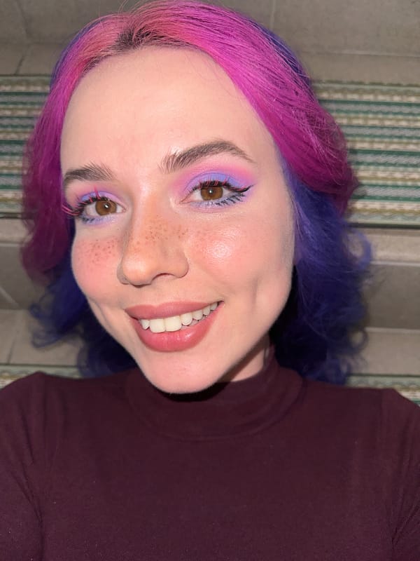 Split-dyed hair portrait session captured in Zagreb selfies
