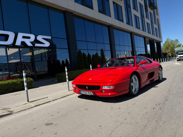 Red Ferrari spotted parked outside Sofia motors building