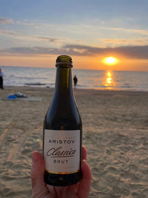 Sunset evening on Anapa's Black Sea beach