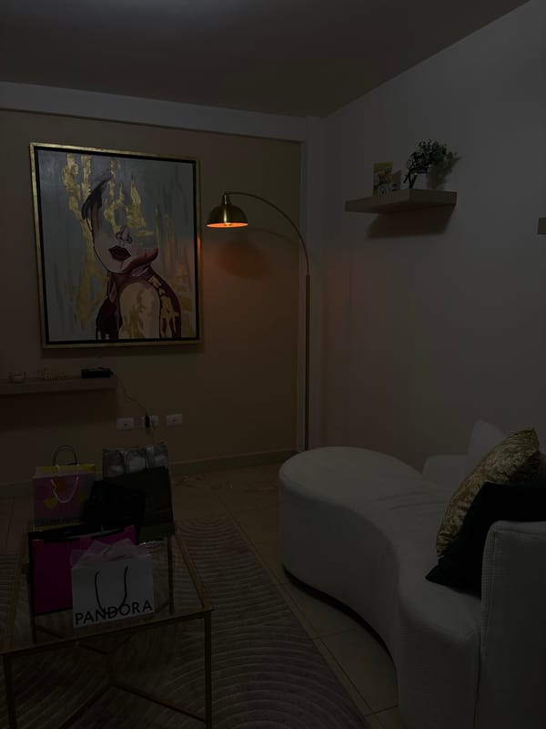 Late-night residential gathering with decorations in Puebla, Mexico