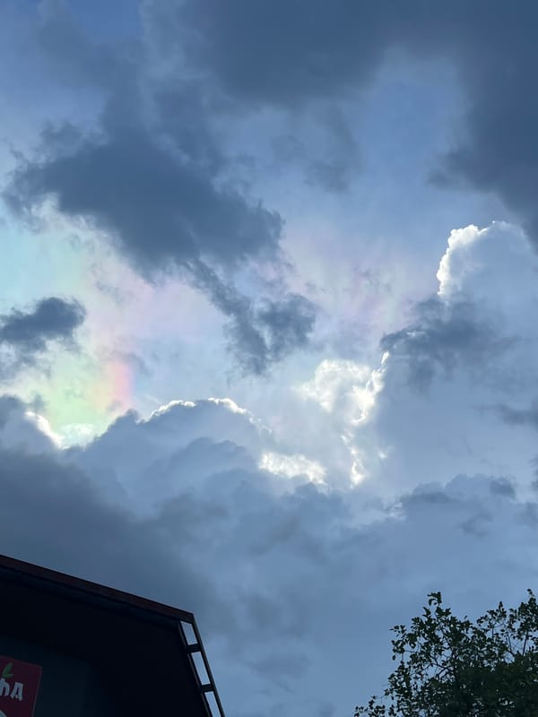 Rainbow clouds and electric charging observed in Thai village
