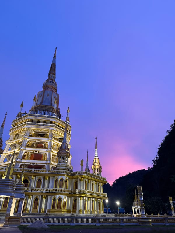 Temple exploration at Wat Tham Khao Phra, Ban Khao Tang