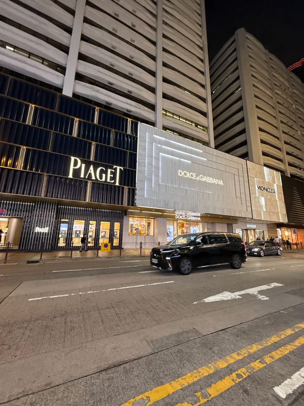 Luxury cars and high-end shopping captured in Hong Kong