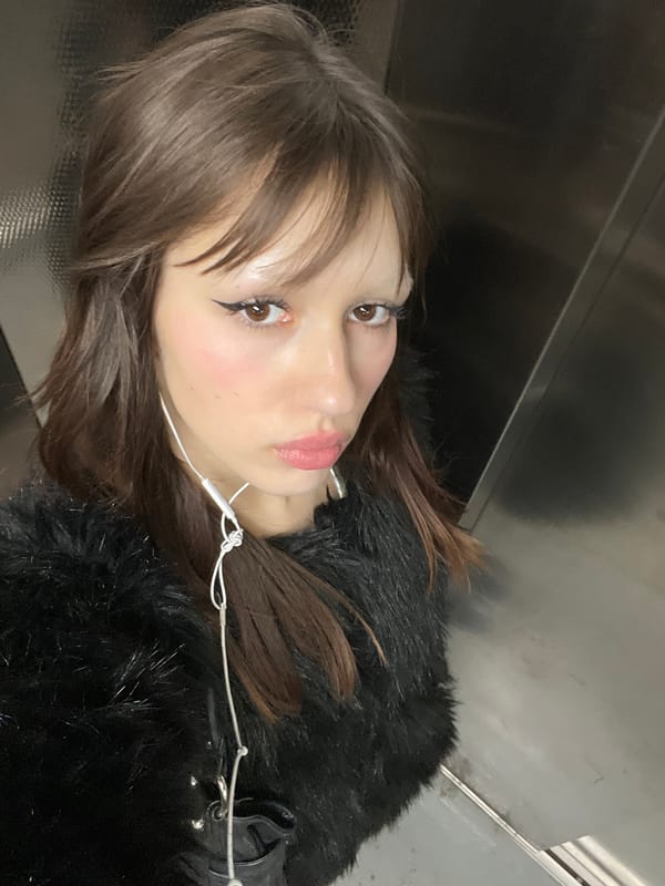 Woman in fur coat photographed in London elevator