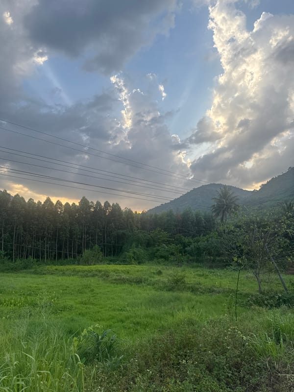 Mountain road and dramatic skies in rural Tây Ninh Hòa