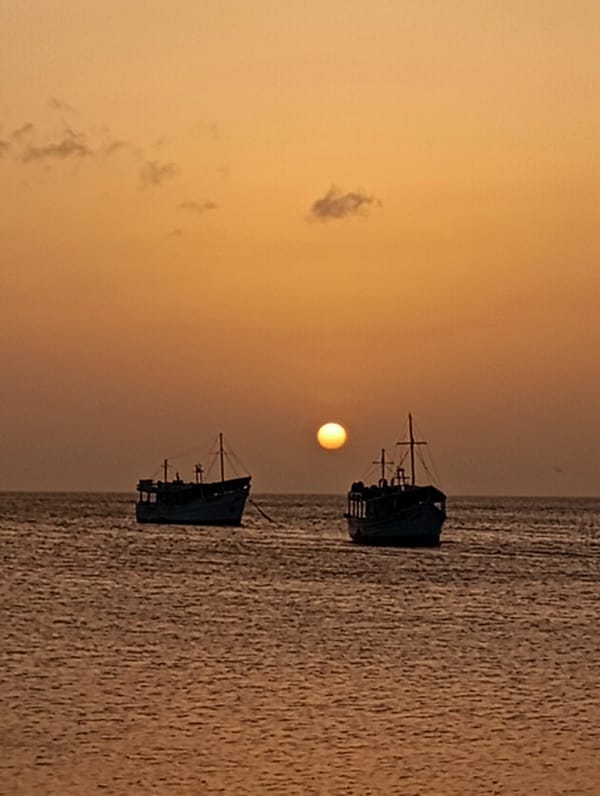 Sunset captured by witnesses along Juan Griego Venezuela coast