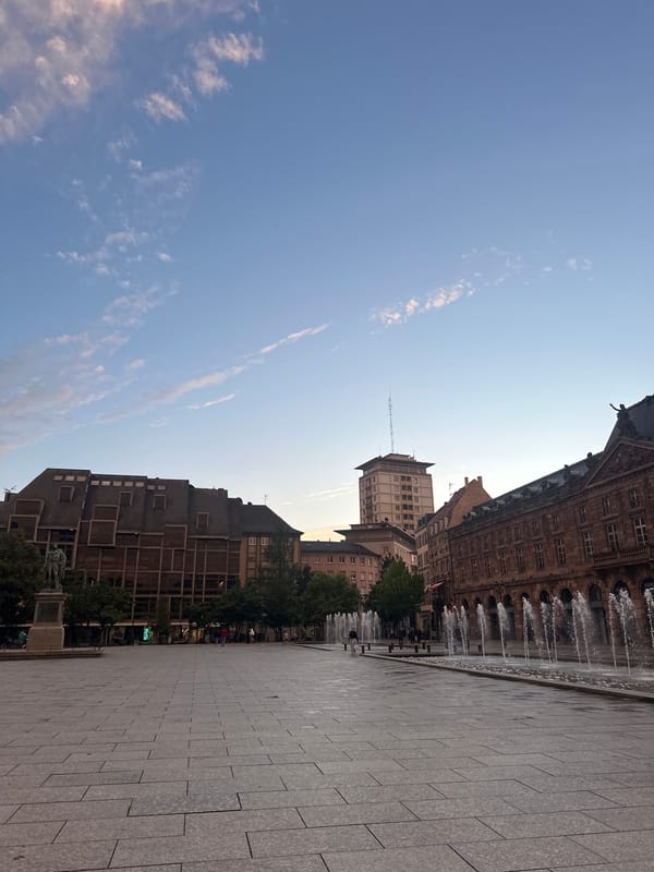 Evening view captured of Place Kléber square in Strasbourg