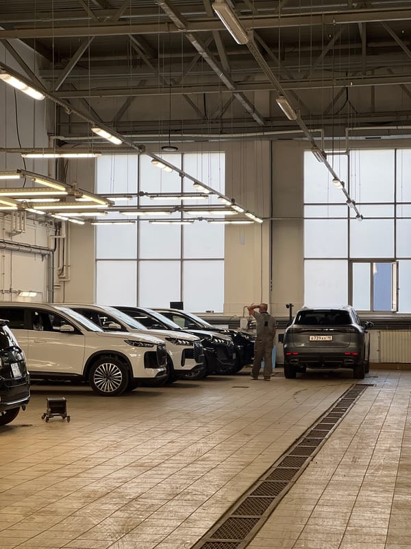 Routine auto service center visit documented in Izhevsk